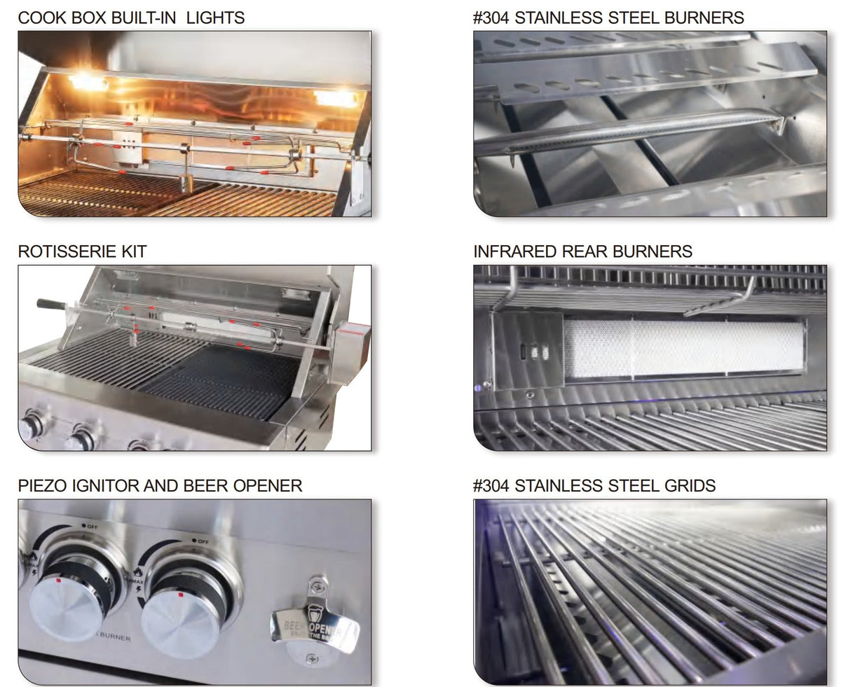 Stainless Steel Modular Outdoor Kitchen Island with Built in Grill, Re ...