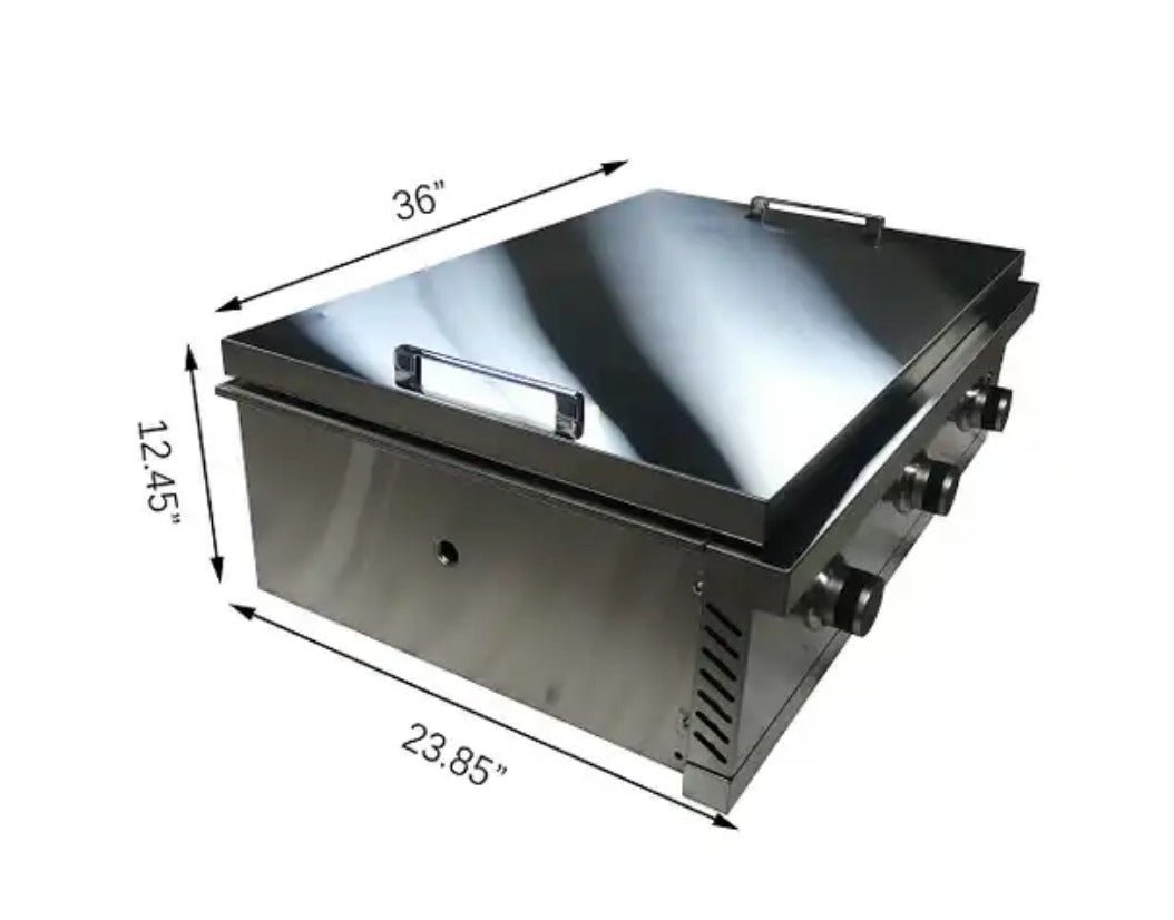 Sunzout 36 Inch Outdoor Built in Flat top Grill, Griddle - Sunzout Outdoor Spaces LLC