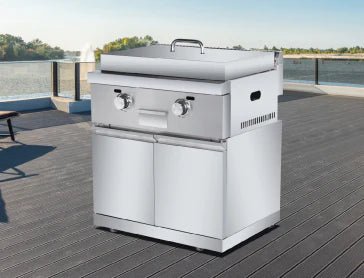 Sunzout Brand 27 inch Stainless Steel Outdoor Griddle with Modular Cabinet - Sunzout Outdoor Spaces LLC
