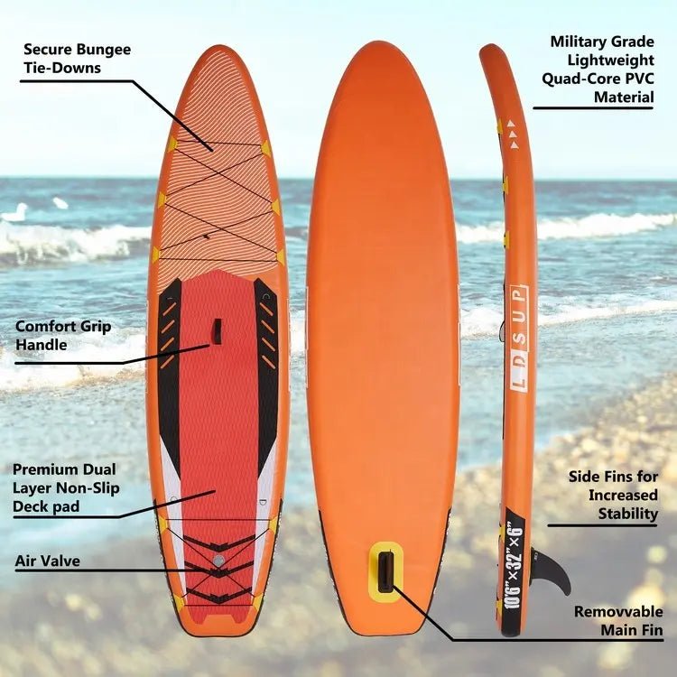 Sunzout Inflatable SUP-Orange, Stand Up Paddleboard - Sunzout Outdoor Spaces LLC