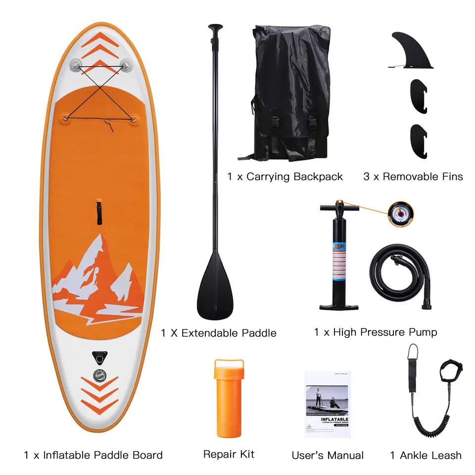 Sunzout Inflatable SUP, Stand Up Paddleboard- Mountain Peak Design - Sunzout Outdoor Spaces LLC