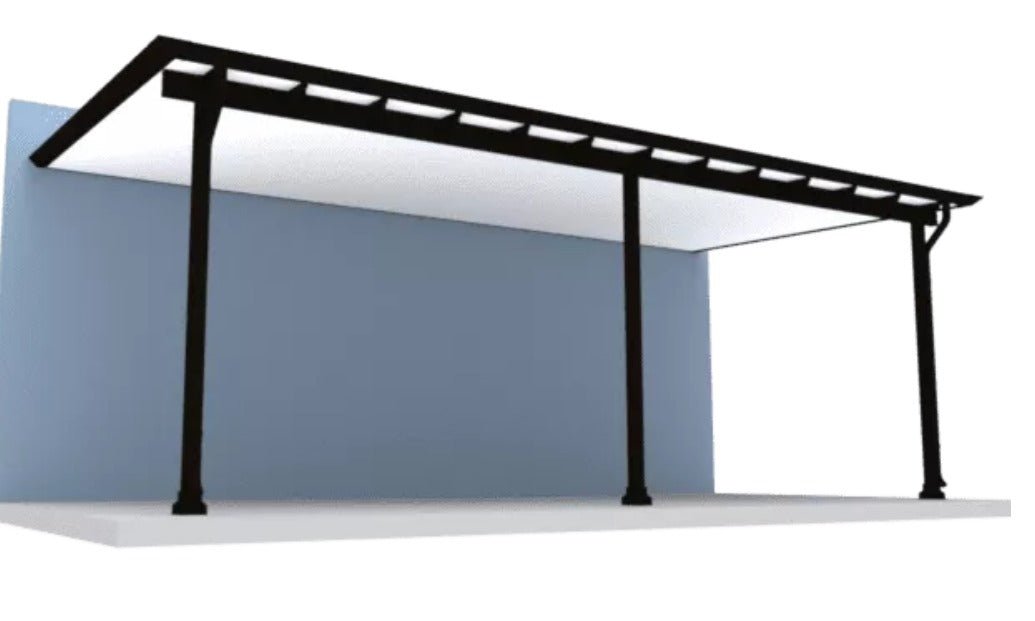 The Contempo Decorative Solid Roof Patio Cover with Truss Ends, Pricing per square foot - Sunzout Outdoor Spaces LLC