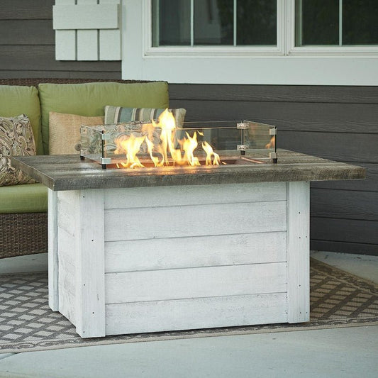 The Outdoor GreatRoom Company Alcott 48-Inch Rectangular Propane Gas Fire Pit Table with 24-Inch... - Sunzout Outdoor Spaces LLC