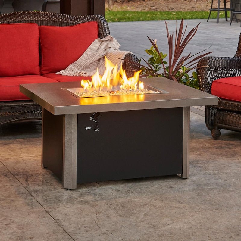 The Outdoor GreatRoom Company Caden 44-Inch Rectangular Natural Gas Fire Pit Table with 24-Inch... - Sunzout Outdoor Spaces LLC