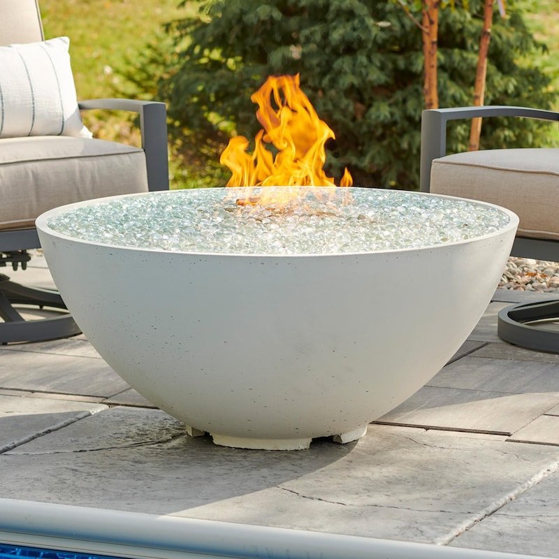 The Outdoor GreatRoom Company Cove Edge 42-Inch Round Natural Gas Fire Pit Bowl with 30-Inch... - Sunzout Outdoor Spaces LLC