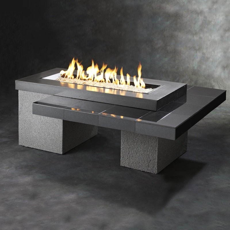 The Outdoor GreatRoom Company Uptown 64-Inch Linear Propane Gas Fire Pit Table with 42-Inch... - Sunzout Outdoor Spaces LLC