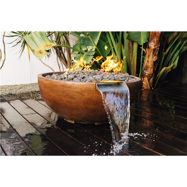 TrueFlame Adobe Series 30" GFRC (Glass Fiber Reinforced Concrete) Fire and Water Bowl - Sunzout Outdoor Spaces LLC