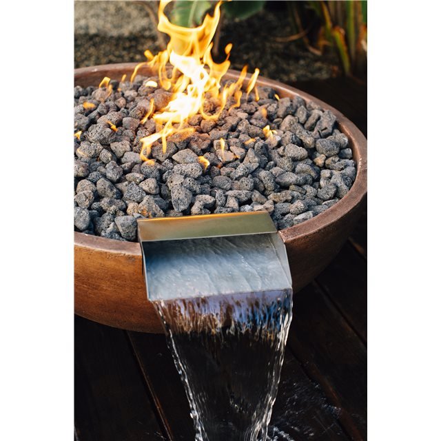 TrueFlame Adobe Series 30" GFRC (Glass Fiber Reinforced Concrete) Fire and Water Bowl - Sunzout Outdoor Spaces LLC